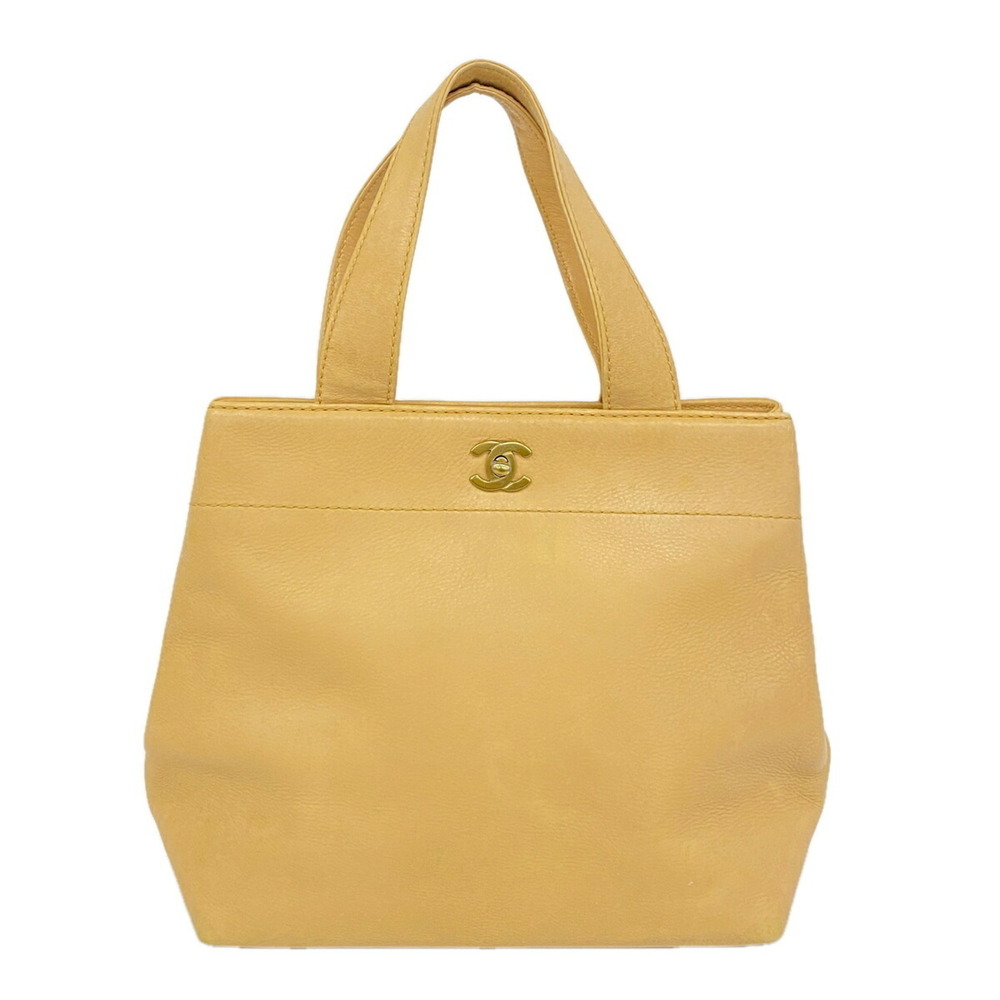 Chanel Leather Tote Bag, Beige, Women's
